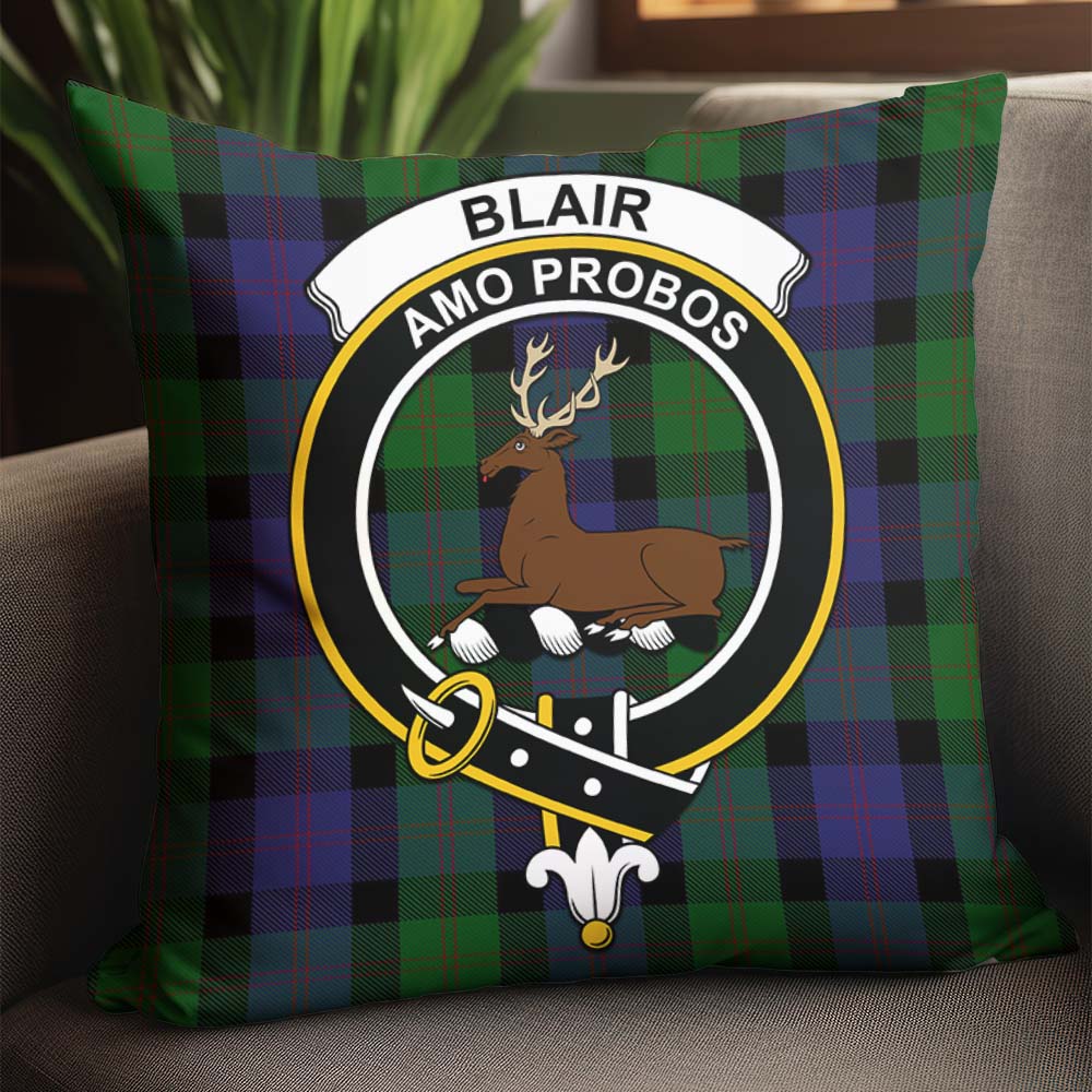 Blair Tartan Pillow Cover with Family Crest - Tartanvibesclothing