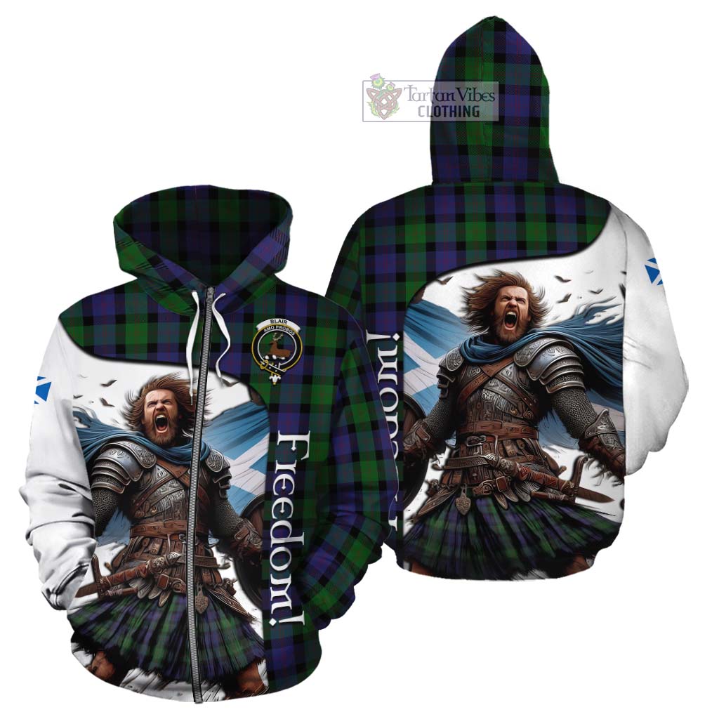 Tartan Vibes Clothing Blair Crest Tartan Cotton Hoodie Inspired by the Freedom of Scottish Warrior