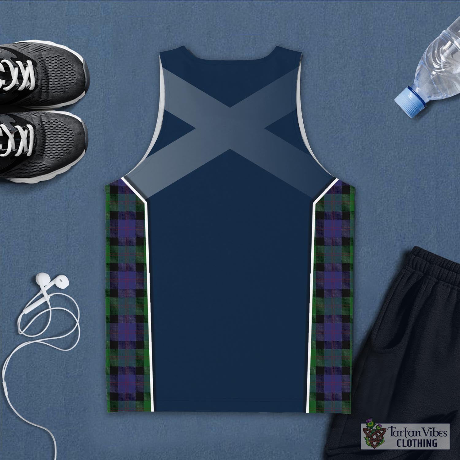 Tartan Vibes Clothing Blair Tartan Men's Tanks Top with Family Crest and Scottish Thistle Vibes Sport Style