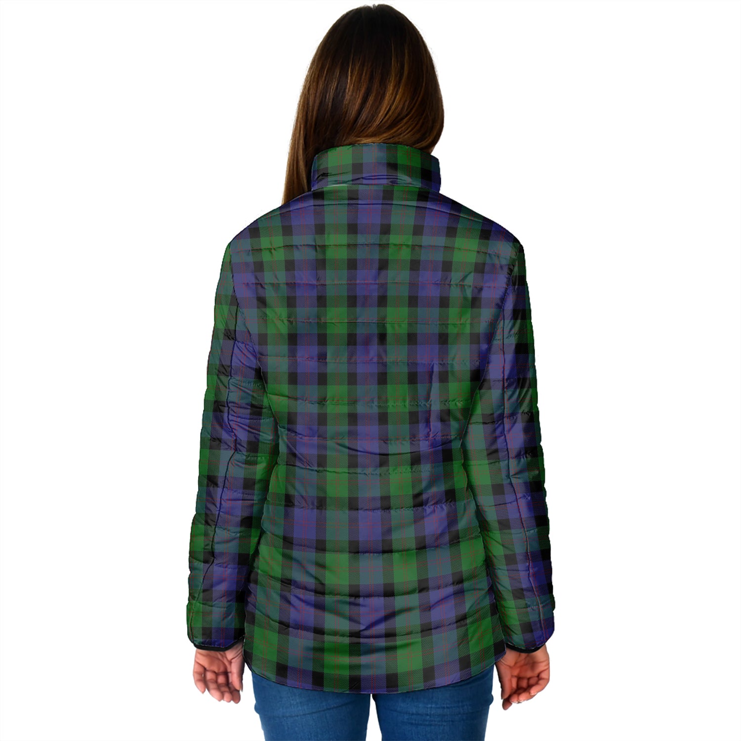 Blair Tartan Padded Jacket with Family Crest - Tartan Vibes Clothing