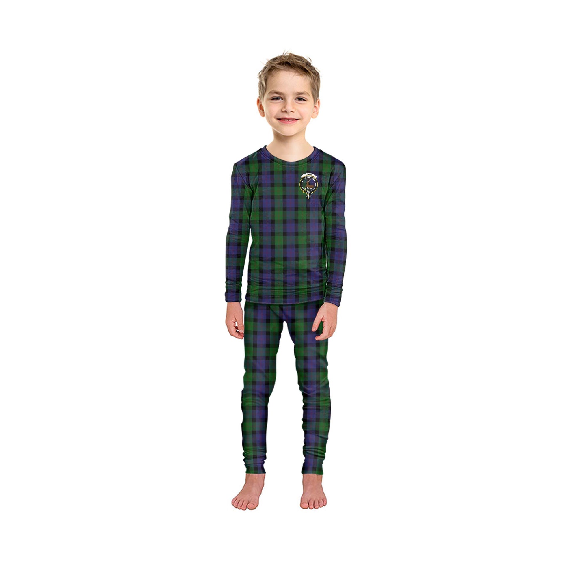 Blair Tartan Pajamas Family Set with Family Crest - Tartan Vibes Clothing