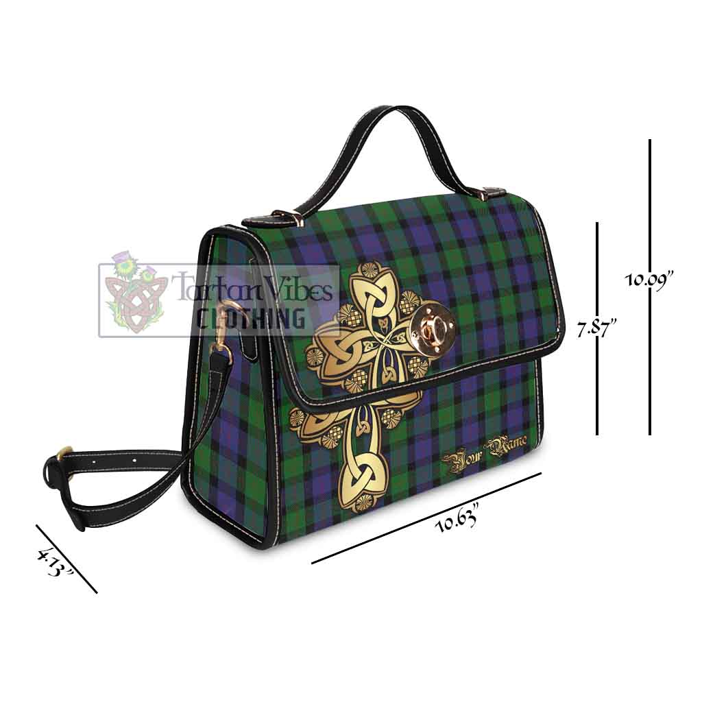 Tartan Vibes Clothing Blair Tartan Waterproof Canvas Bag Golden Thistle Celtic Cross Style