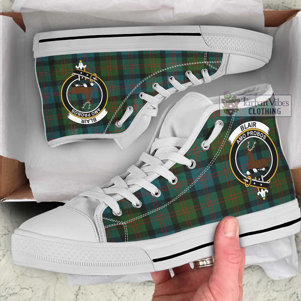 Tartan Vibes Clothing Blair Ancient Tartan High Top Shoes with Family Crest