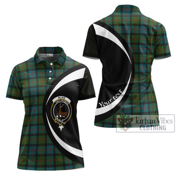 Blair Ancient Tartan Women's Polo Shirt with Family Crest Circle Style