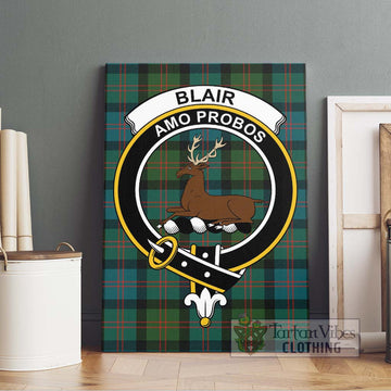 Blair Ancient Tartan Canvas Print Wall Art with Family Crest