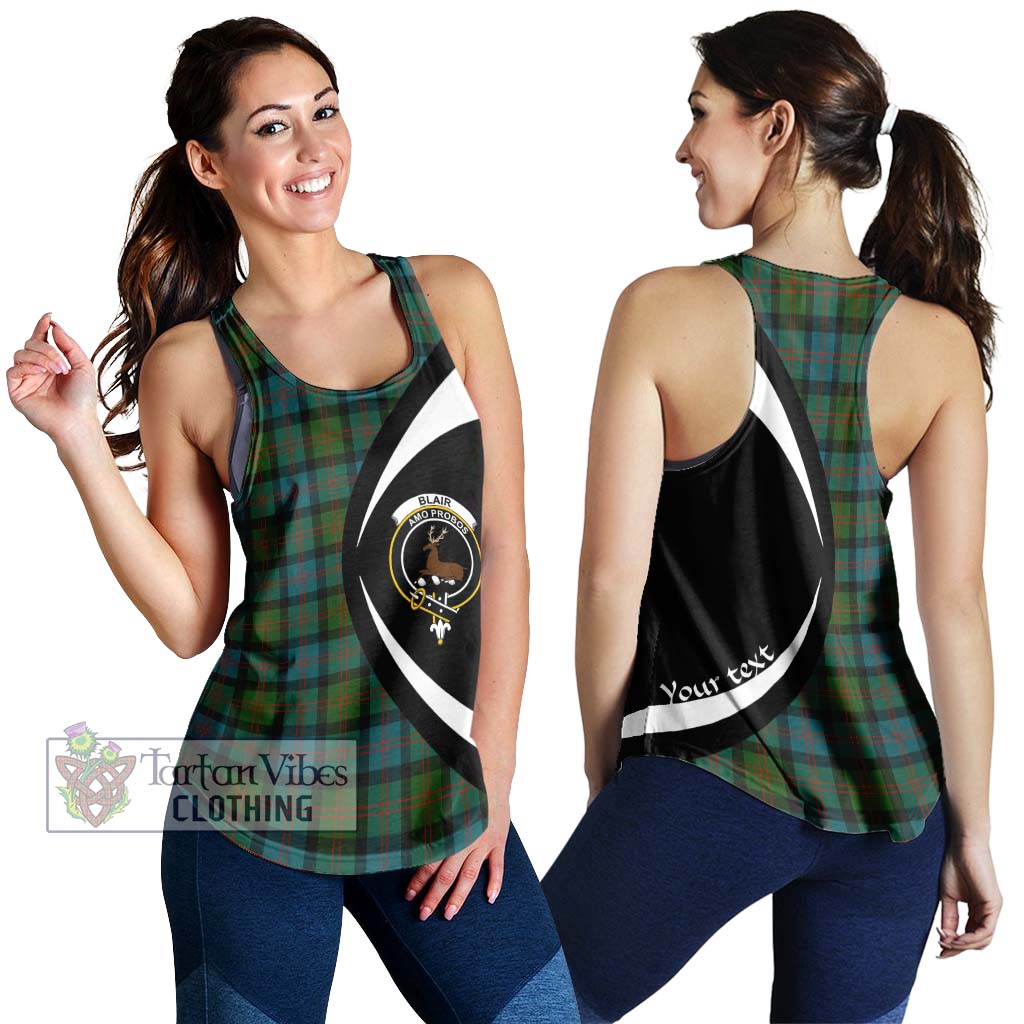 Blair Ancient Tartan Women's Racerback Tanks with Family Crest Circle Style 4XL - Tartan Vibes Clothing