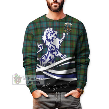 Blair Ancient Tartan Sweatshirt with Alba Gu Brath Regal Lion Emblem