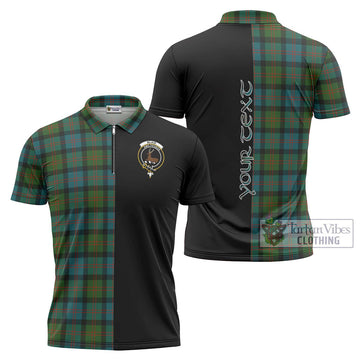 Blair Ancient Tartan Zipper Polo Shirt with Family Crest and Half Of Me Style