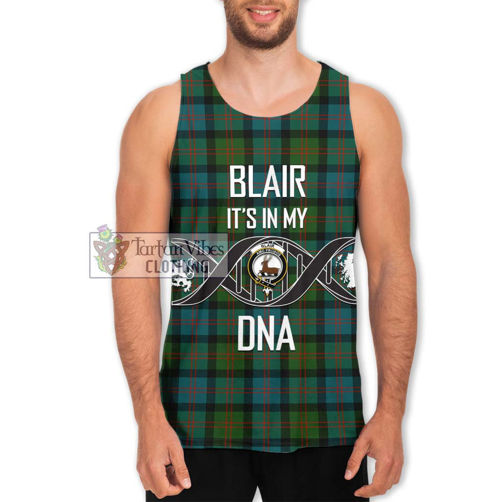 Blair Ancient Tartan Men's Tank Top with Family Crest DNA In Me Style Men - Tartanvibesclothing Shop