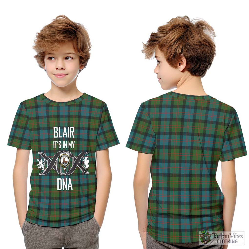 Blair Ancient Tartan Kid T-Shirt with Family Crest DNA In Me Style Youth XL Size14 - Tartanvibesclothing Shop