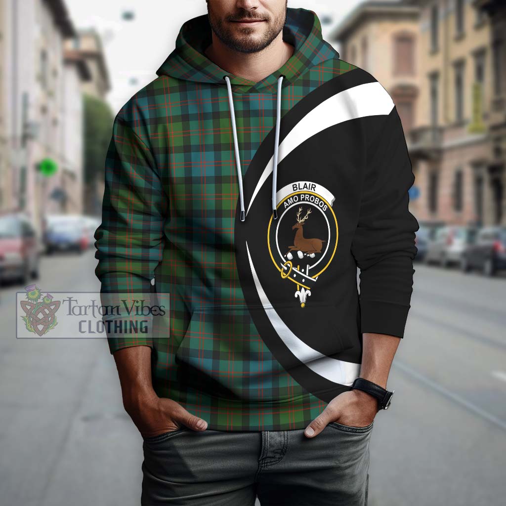 Tartan Vibes Clothing Blair Ancient Tartan Hoodie with Family Crest Circle Style