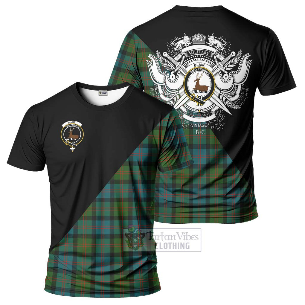 Blair Ancient Tartan T-Shirt with Family Crest and Military Logo Style Kid's Shirt - Tartanvibesclothing Shop