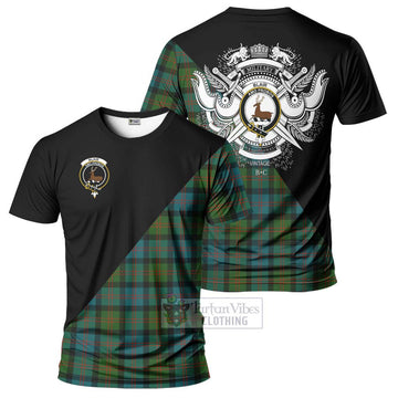 Blair Ancient Tartan T-Shirt with Family Crest and Military Logo Style