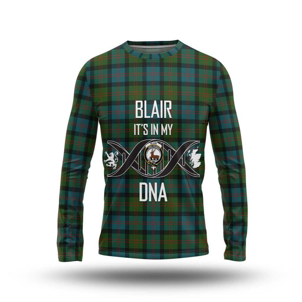 Blair Ancient Tartan Long Sleeve T-Shirt with Family Crest DNA In Me Style Unisex - Tartanvibesclothing Shop