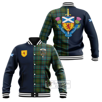 Blair Ancient Tartan Baseball Jacket Alba with Scottish Lion Royal Arm Half Style