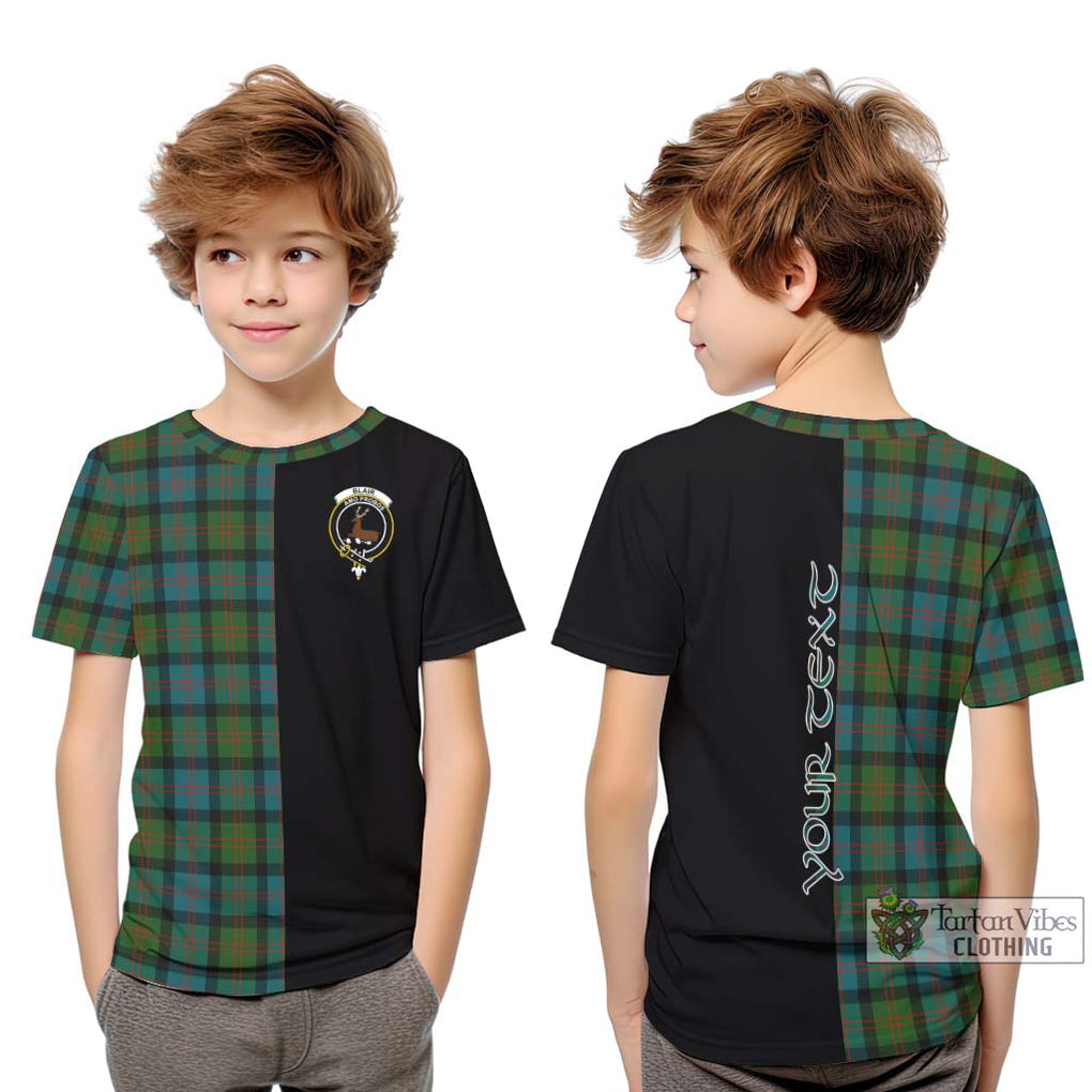 Blair Ancient Tartan Kid T-Shirt with Family Crest and Half Of Me Style Youth XL Size14 - Tartanvibesclothing Shop