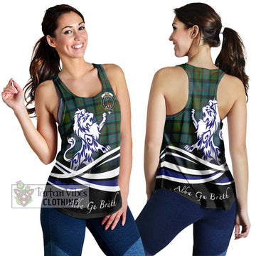 Blair Ancient Tartan Women's Racerback Tanks with Alba Gu Brath Regal Lion Emblem