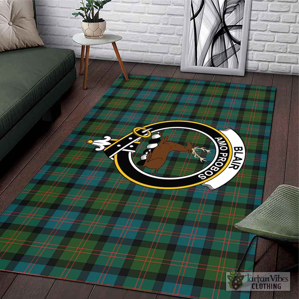 Tartan Vibes Clothing Blair Ancient Tartan Area Rug with Family Crest