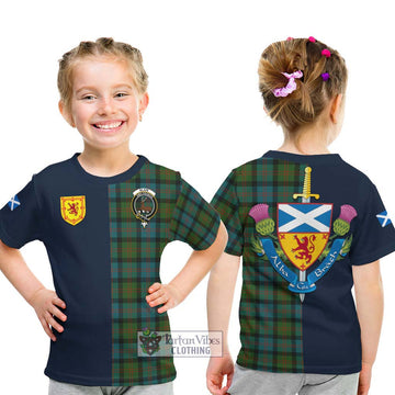 Blair Ancient Tartan Kid T-Shirt Alba with Scottish Lion Royal Arm Half Style