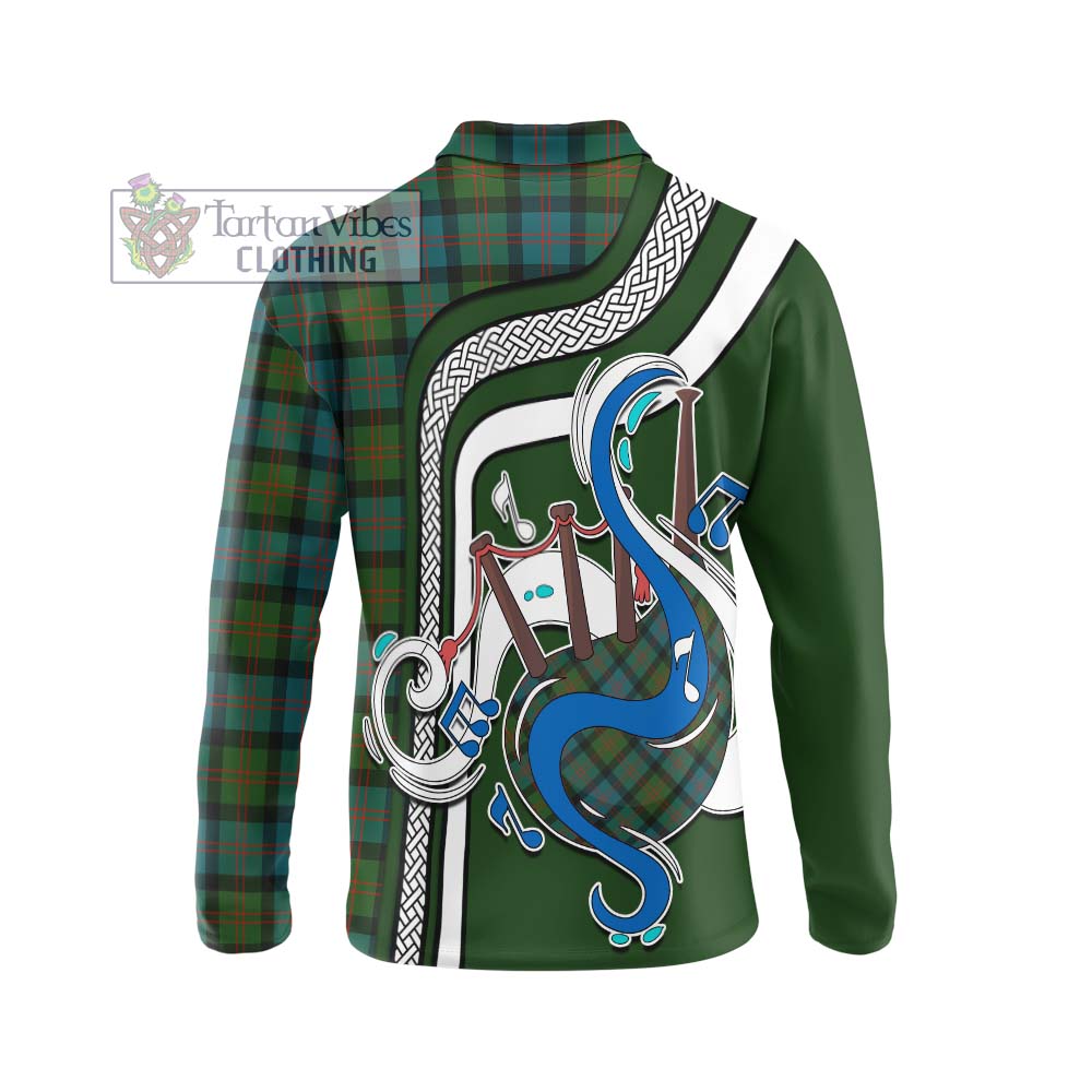 Tartan Vibes Clothing Blair Ancient Tartan Long Sleeve Polo Shirt with Epic Bagpipe Style