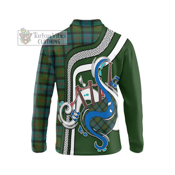 Blair Ancient Tartan Long Sleeve Polo Shirt with Epic Bagpipe Style