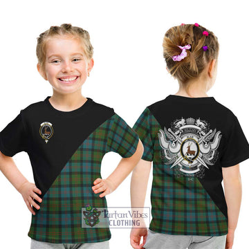 Blair Ancient Tartan Kid T-Shirt with Family Crest and Military Logo Style