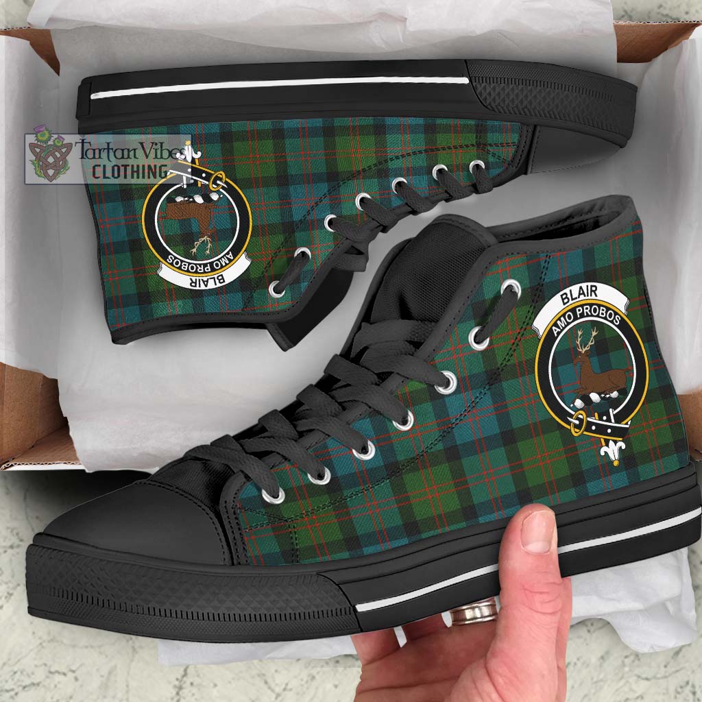 Tartan Vibes Clothing Blair Ancient Tartan High Top Shoes with Family Crest