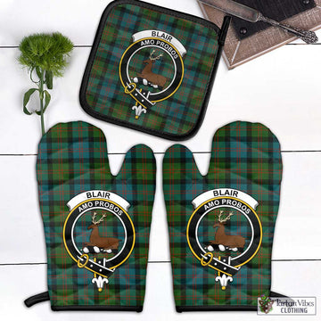 Blair Ancient Tartan Combo Oven Mitt & Pot-Holder with Family Crest Black - Tartan Vibes Clothing