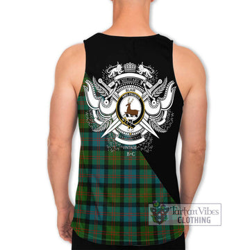 Blair Ancient Tartan Men's Tank Top with Family Crest and Military Logo Style