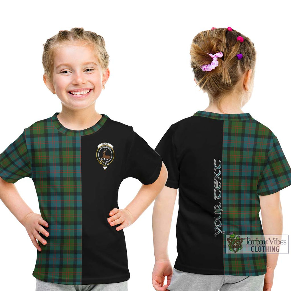 Blair Ancient Tartan Kid T-Shirt with Family Crest and Half Of Me Style - Tartanvibesclothing Shop