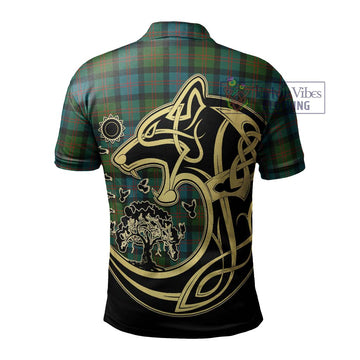 Blair Ancient Tartan Polo Shirt with Family Crest Celtic Wolf Style