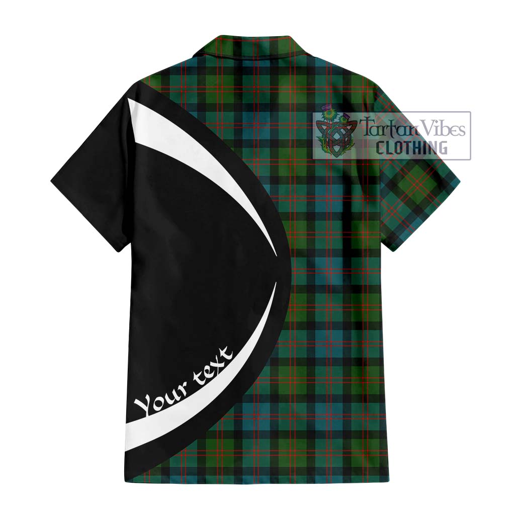 Blair Ancient Tartan Short Sleeve Button Up with Family Crest Circle Style - Tartan Vibes Clothing