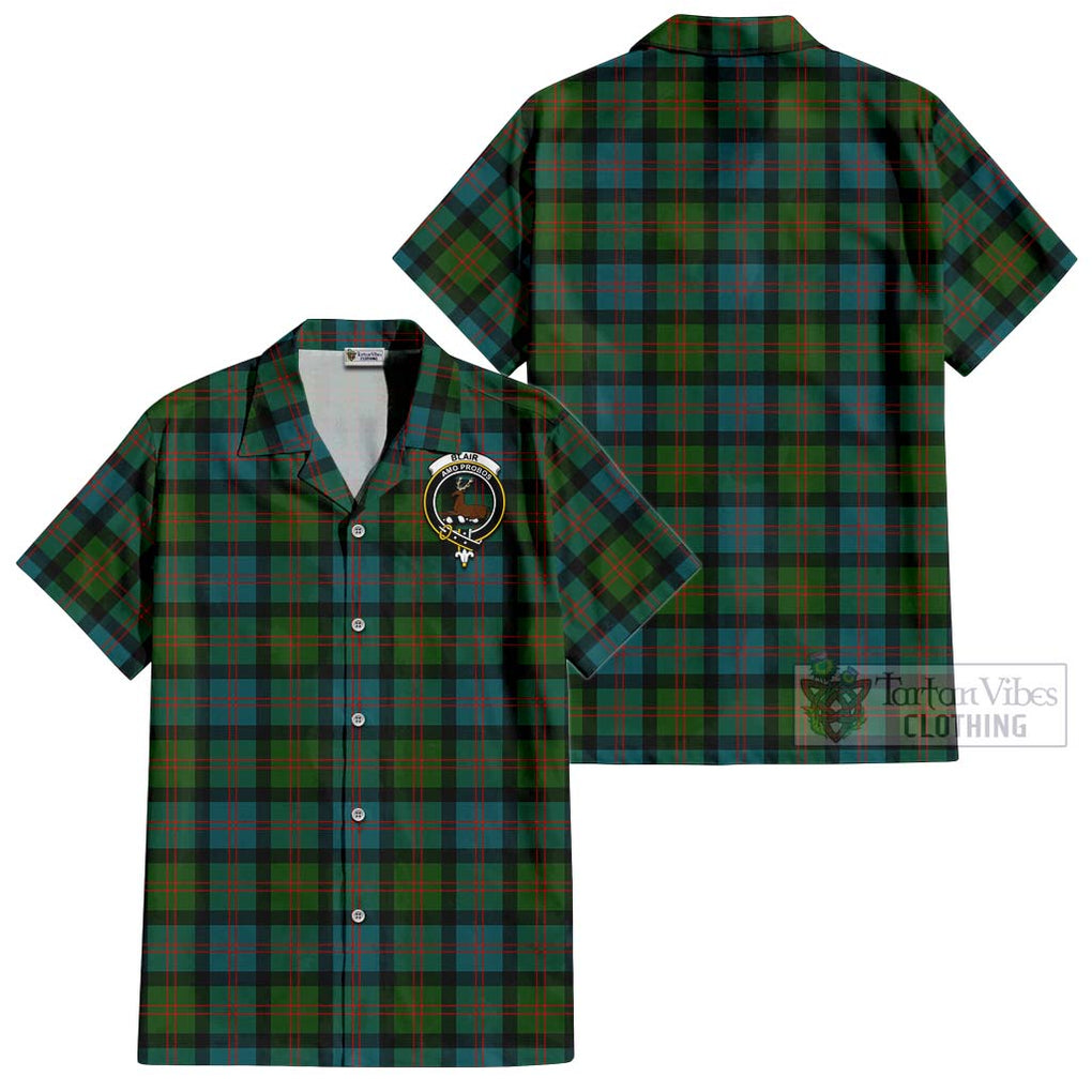 Blair Ancient Tartan Cotton Hawaiian Shirt with Family Crest Kid - Tartan Vibes Clothing