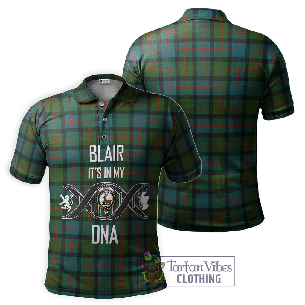 Blair Ancient Tartan Polo Shirt with Family Crest DNA In Me Style - Tartanvibesclothing Shop