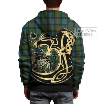 Blair Ancient Tartan Hoodie with Family Crest Celtic Wolf Style