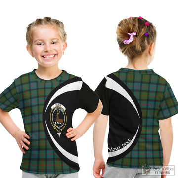 Blair Ancient Tartan Kid T-Shirt with Family Crest Circle Style