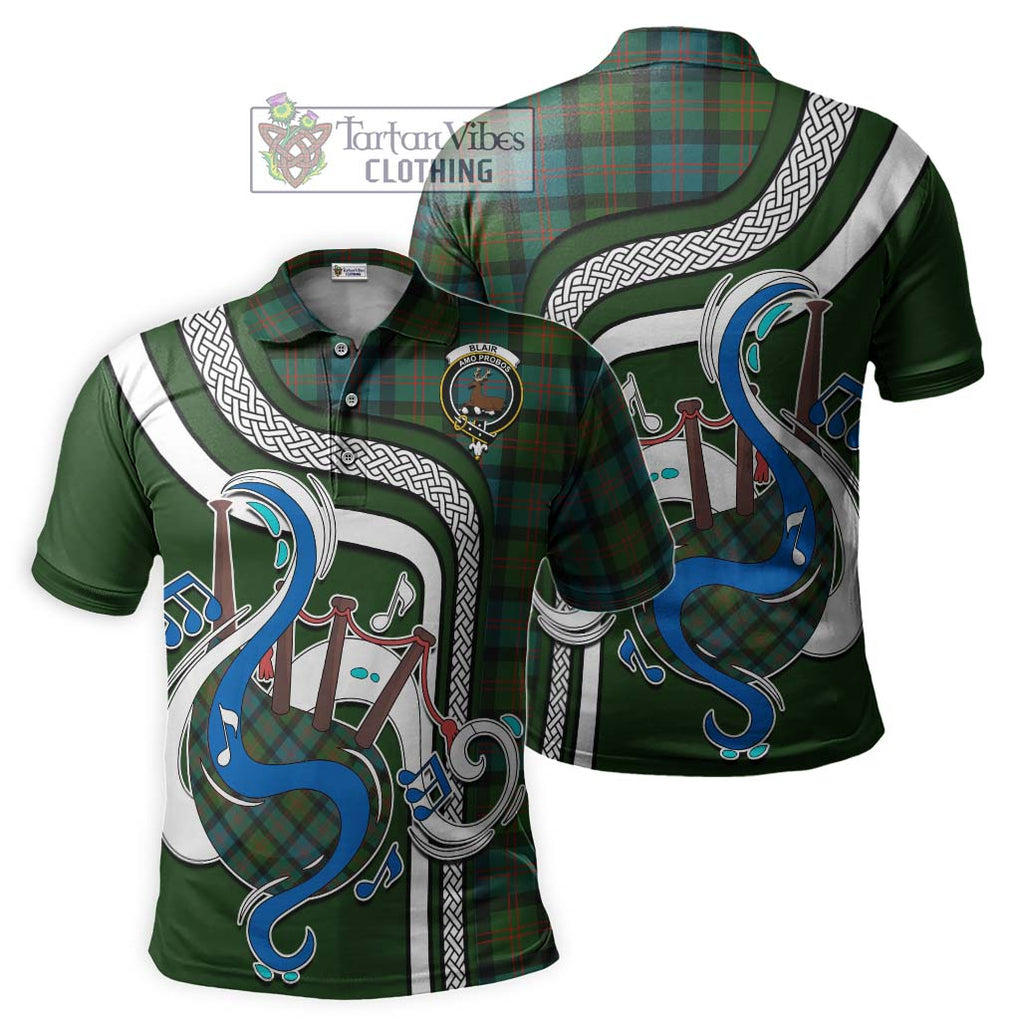 Tartan Vibes Clothing Blair Ancient Tartan Polo Shirt with Epic Bagpipe Style