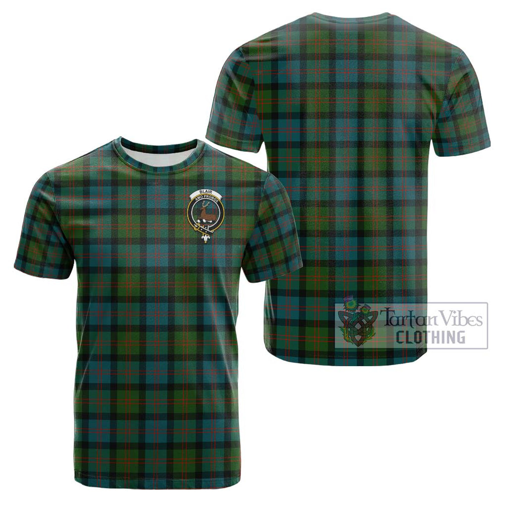 Blair Ancient Tartan Cotton T-Shirt with Family Crest Kid's Shirt - Tartanvibesclothing Shop