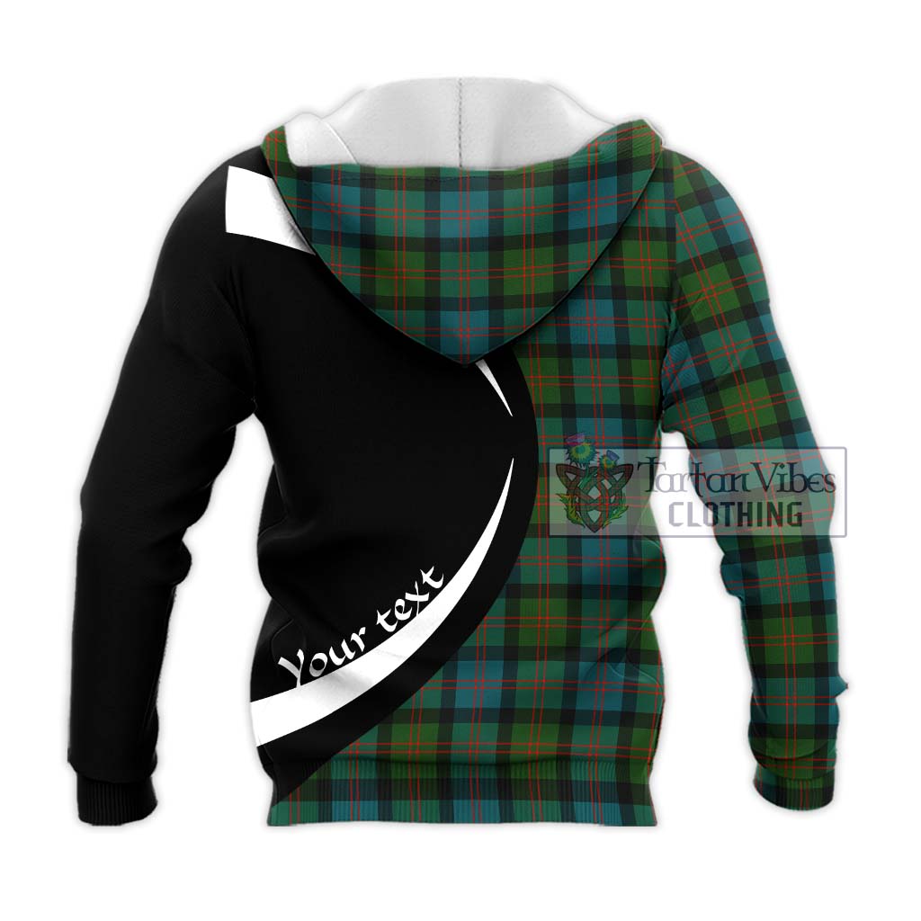 Blair Ancient Tartan Knitted Hoodie with Family Crest Circle Style - Tartan Vibes Clothing