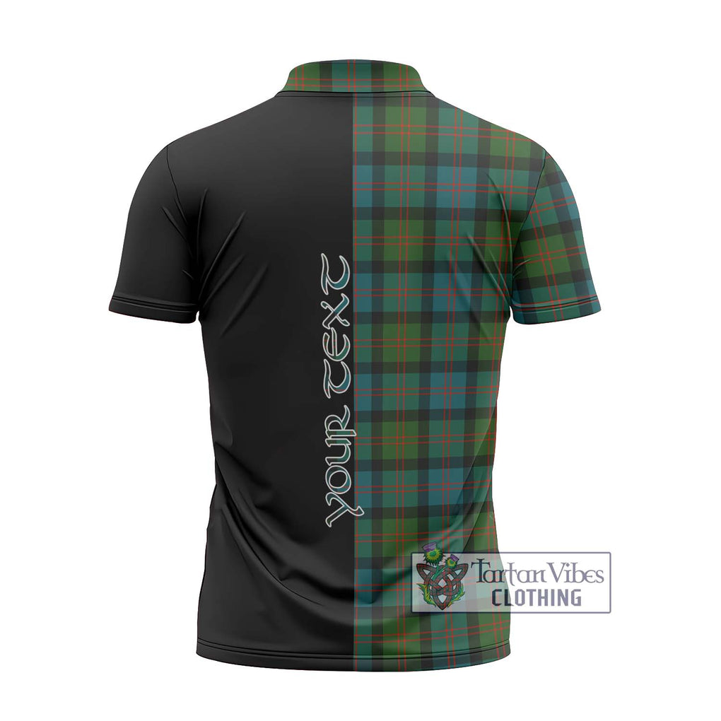 Blair Ancient Tartan Zipper Polo Shirt with Family Crest and Half Of Me Style - Tartanvibesclothing Shop