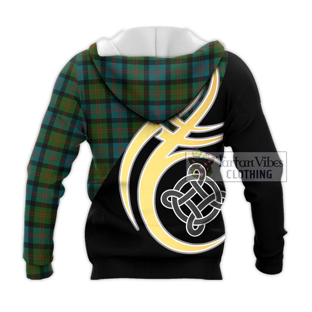 Blair Ancient Tartan Knitted Hoodie with Family Crest and Celtic Symbol Style - Tartan Vibes Clothing