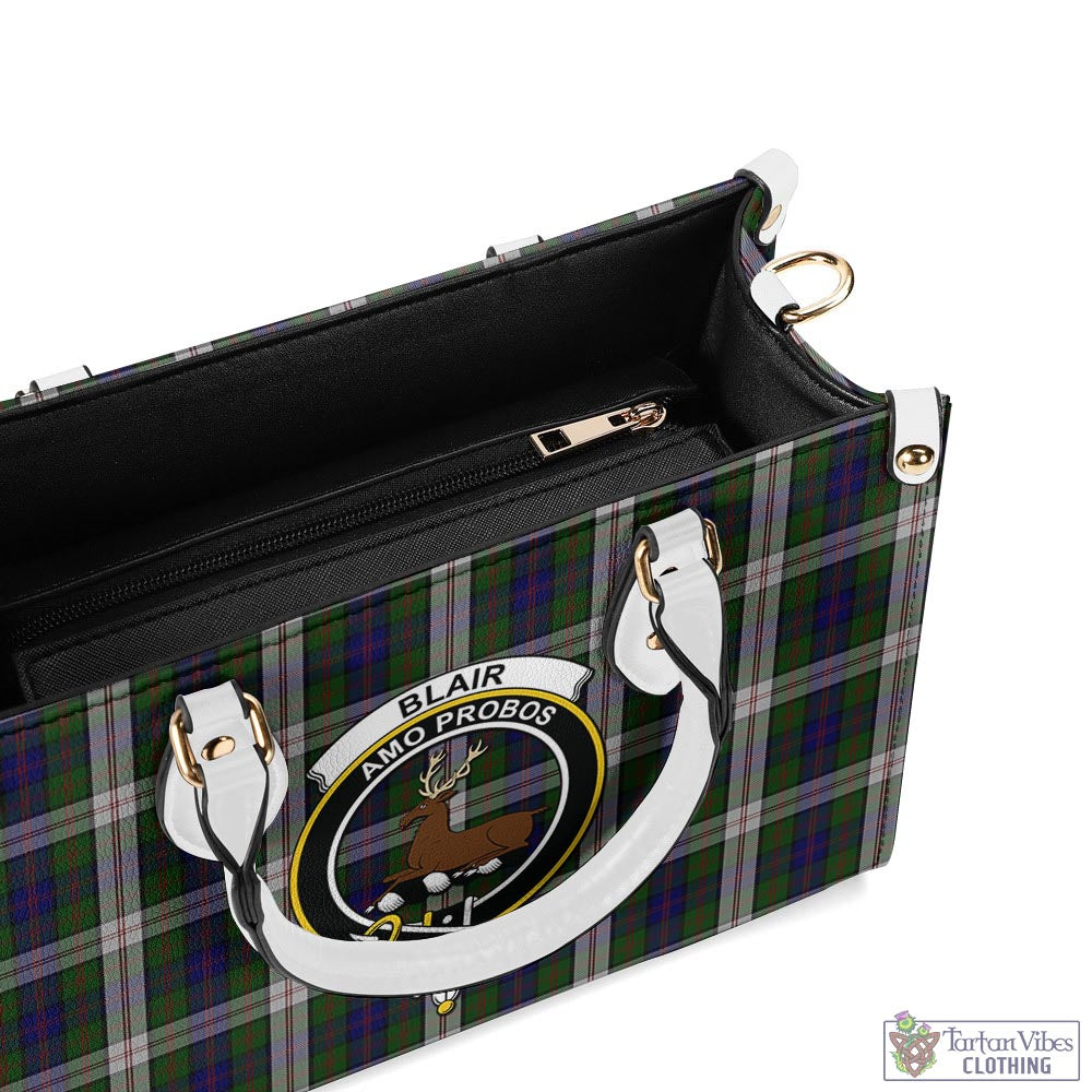 Tartan Vibes Clothing Blair Dress Tartan Luxury Leather Handbags with Family Crest