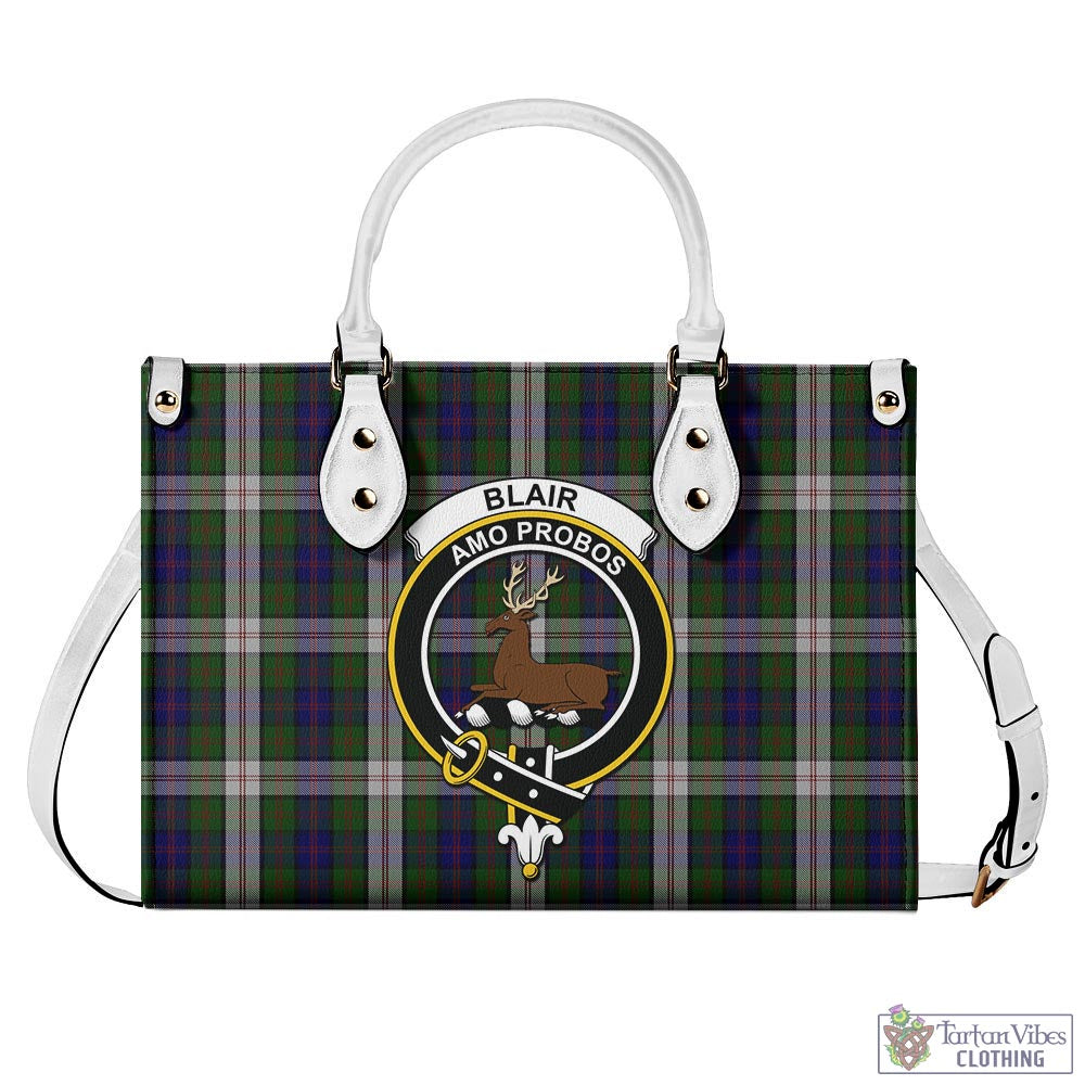 Tartan Vibes Clothing Blair Dress Tartan Luxury Leather Handbags with Family Crest