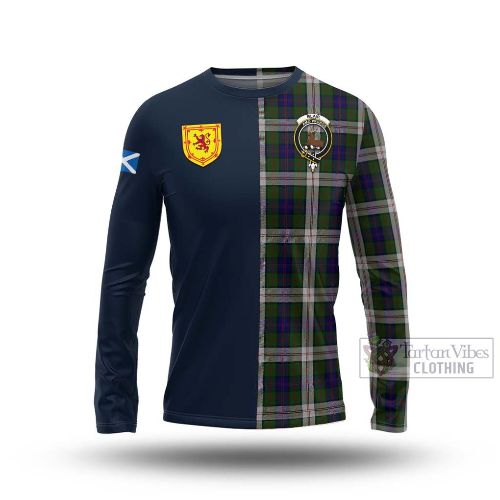 Tartan Vibes Clothing Blair Dress Tartan Long Sleeve T-Shirt with Scottish Lion Royal Arm Half Style