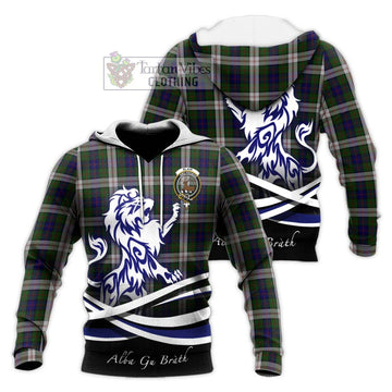 Blair Dress Tartan Knitted Hoodie with Alba Gu Brath Regal Lion Emblem