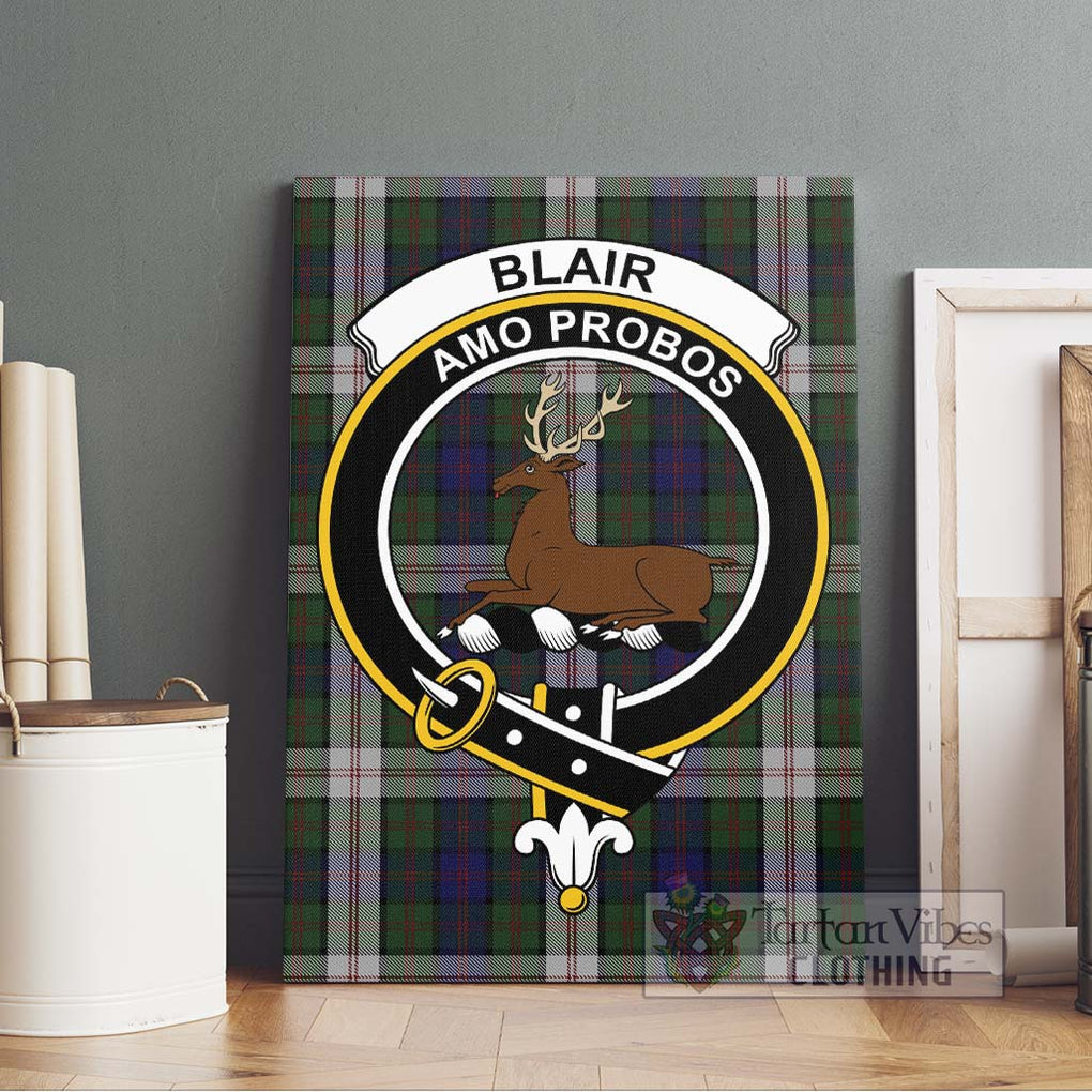 Blair Dress Tartan Canvas Print Wall Art with Family Crest Without Frame - Tartan Vibes Clothing