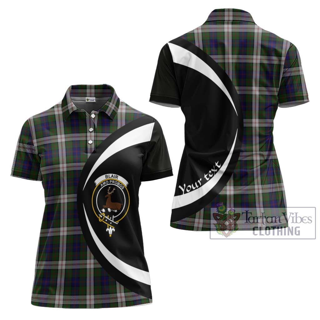 Tartan Vibes Clothing Blair Dress Tartan Women's Polo Shirt with Family Crest Circle Style