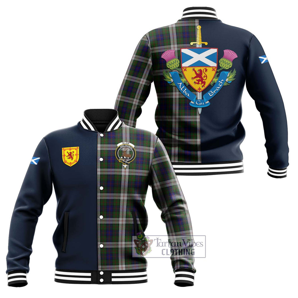 Tartan Vibes Clothing Blair Dress Tartan Baseball Jacket with Scottish Lion Royal Arm Half Style