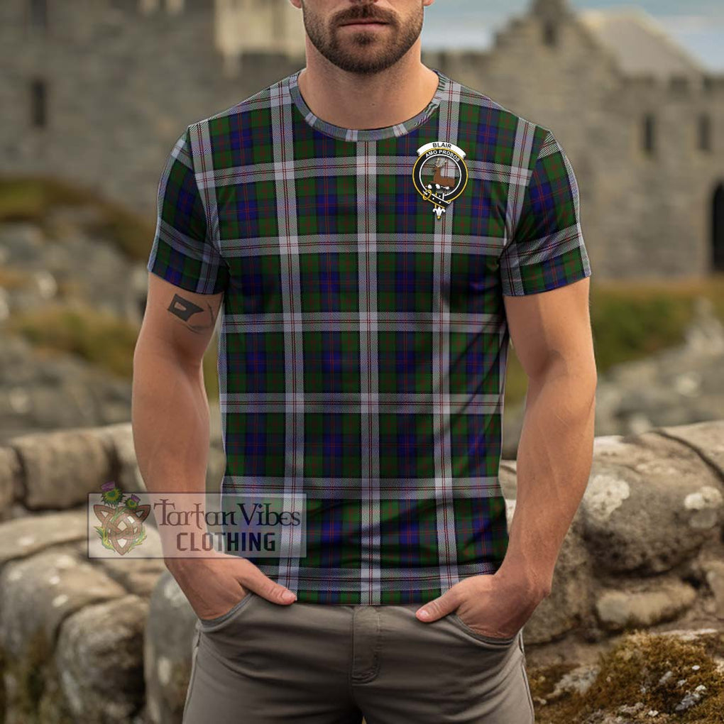 Blair Dress Tartan Cotton T-Shirt with Family Crest Men's Shirt - Tartanvibesclothing Shop