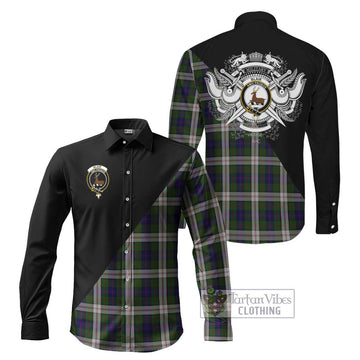 Blair Dress Tartan Long Sleeve Button Shirt with Family Crest and Military Logo Style